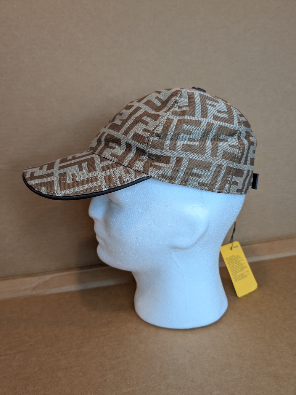 Monogram Logo Baseball Cap Brown And Beige